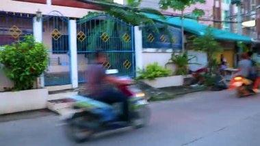 Pattaya Chon Buri Tayland 28 numara. Ekim 2018 Motosikletli trafik sıkışıklığı Pattaya Bang Lamung Chon Buri Tayland, Güneydoğu Asya.