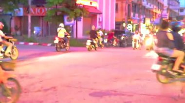 Pattaya Chon Buri Tayland 28 numara. Ekim 2018 Motosikletli trafik sıkışıklığı Pattaya Bang Lamung Chon Buri Tayland, Güneydoğu Asya.