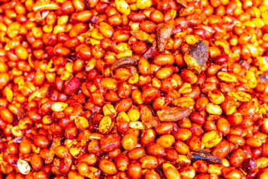 Yer fıstığı ve sarımsaklı atıştırmalık Centro Historico City Mexico 'da markette..