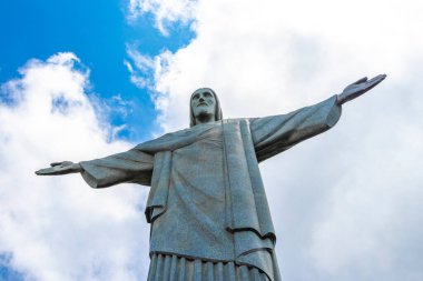Rio de Janeiro Eyaleti Rio de Janeiro Brezilya 12. Ekim 2020 Corcovado Dağı 'ndaki Kurtarıcı Cristo Redentor Alto da Boa Vista Brezilya' nın kayalık manzarası.
