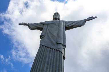 Rio de Janeiro Eyaleti Rio de Janeiro Brezilya 12. Ekim 2020 Corcovado Dağı 'ndaki Kurtarıcı Cristo Redentor Alto da Boa Vista Brezilya' nın kayalık manzarası.