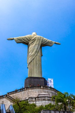 Rio de Janeiro Eyaleti Rio de Janeiro Brezilya 12. Ekim 2020 Corcovado Dağı 'ndaki Kurtarıcı Cristo Redentor Alto da Boa Vista Brezilya' nın kayalık manzarası.