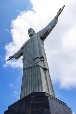Rio de Janeiro Eyaleti Rio de Janeiro Brezilya 12. Ekim 2020 Corcovado Dağı 'ndaki Kurtarıcı Cristo Redentor Alto da Boa Vista Brezilya' nın kayalık manzarası.