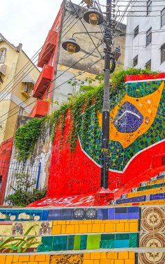 Rio de Janeiro Eyaleti Rio de Janeiro Brezilya 07. Aralık 2020 Escadaria Selaron Rio de Janeiro Eyaleti Rio de Janeiro Brezilya 'da kırmızı ünlü merdiven basamakları..