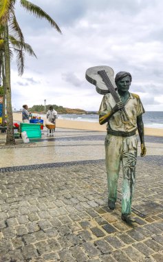 Rio de Janeiro Eyaleti Rio de Janeiro Brezilya 10. Ekim 2020 Ipanema sahili ve Tom Jobim heykel heykeli heykeli heykeli ve Rio de Janeiro Brezilya 'da anıt ile sahil gezisi.