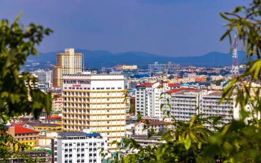 Pattaya Chon Buri Tayland 27 numara. Ekim 2018 Pattaya Şehri Gökyüzü Kenti Doğal Orman ve Orman Panorama Manzarası Pattaya Bang Lamung Chon Buri Tayland.