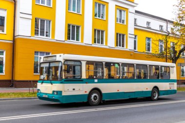 Brest Brest Bölgesi Belarus 26. Eylül 2020 Brest Merkez Otobüs İstasyonu. Otobüs durağı otobüsü Leninskiy Rayon Brest Belarus 'ta..