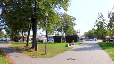 Brest Brest Bölgesi Belarus 23. Eylül 2020 Leninskiy Rayon Brest Belarus 'taki Brest Kalesi Giriş ve Otopark Bölgesi Şatosu.