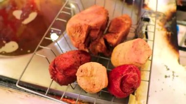 Centro Historico Mexico City 14 numara. Şubat 2021 Meksika gıda ürünleri caddelerdeki restoranlarda ve Centro Historico City Mexico 'daki süpermarketlerde.