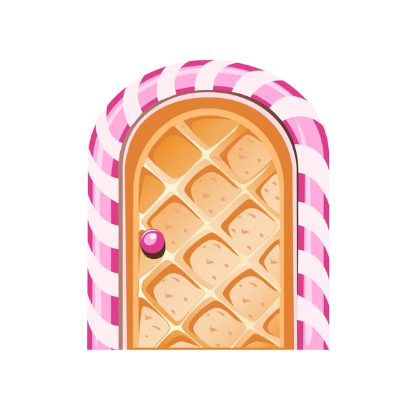 Sweet Waffle Door Candy Edging Door Candy Land Delicious Dessert — Stock Vector