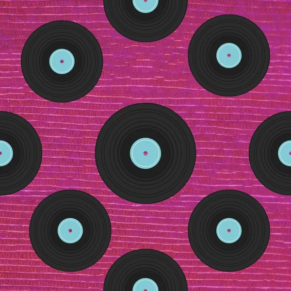 Tile background with vinyl records.