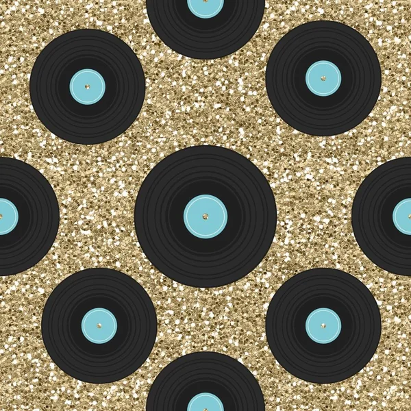 Tile background with vinyl records.