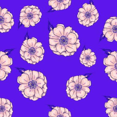 Tile floral print background