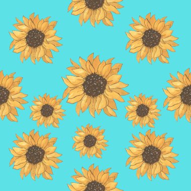 Sunflower tile background. Cute for flower and sunflower lovers.