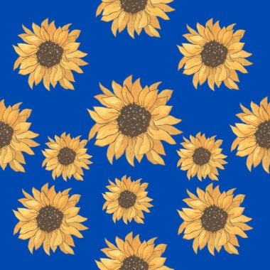 Tile background with sunflowers. Cute for sunflower lovers, and flower lovers. 