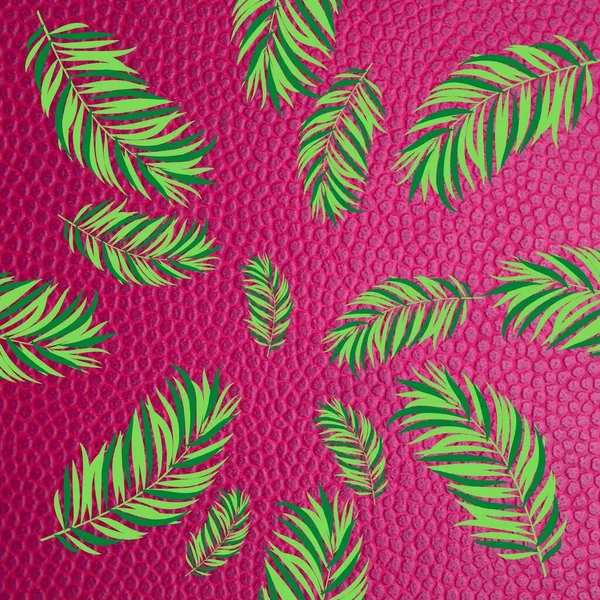 Tile background with green leaves