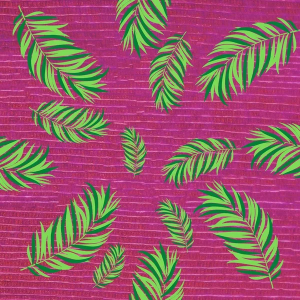 Tile background with green leaves