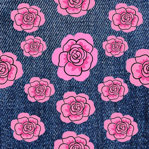 Tile floral print background