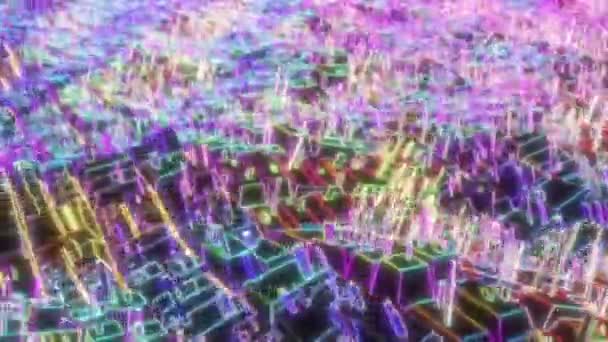 Φωτεινό Κύμα Χρώματος Ψηφιακή Τέχνη Φαντασία Φως Φόντο Θέση Βρόχο — Αρχείο Βίντεο