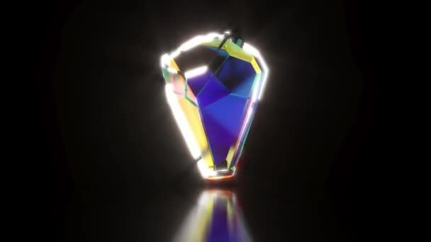 Diamante Gema Rotar Estilo Intro Capaz Bucle Sin Costuras — Vídeos de Stock