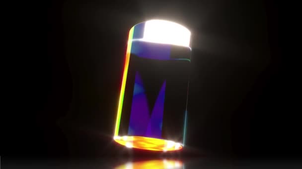 Cilindro Holográfico Gira Uma Superfície Espelho — Vídeo de Stock