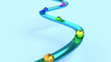 Color balls roll down the chute intro able to loop seamless 4k