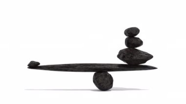 Zen balance stones on transparent background able to loop seamless 4k