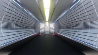 Technology tunnel space station futuristic interior 4k