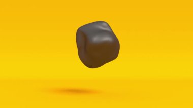 Black metaball on yellow back intro able to loop seamless 4k