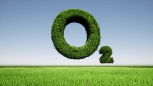 Groene Gras Veld Zuurstof Teken Eco — Stockvideo