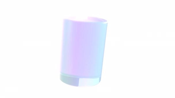 Intro Bright Holographic Colors Cylinder Alpha Channel Able Loop Seamless — Video Stock
