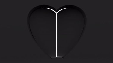 Open door black heart transparent hole 4k