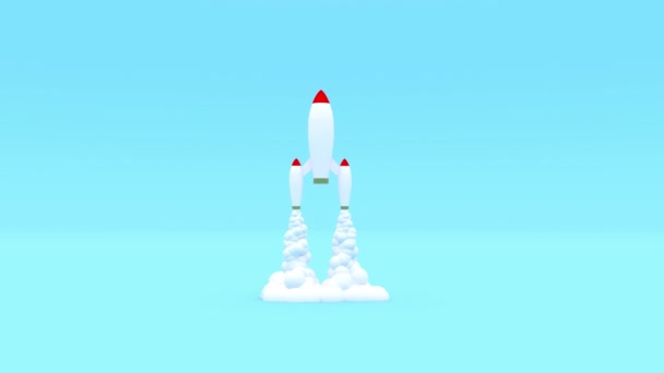 Start Rocket Style Blue Back — Vídeos de Stock