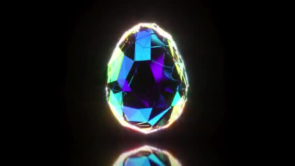 Glow Egg Mirro Surface Intro Rotate Able Loop — Stockvideo