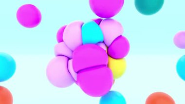 Color soft spheres balls collide intro minimalist graphics 4k