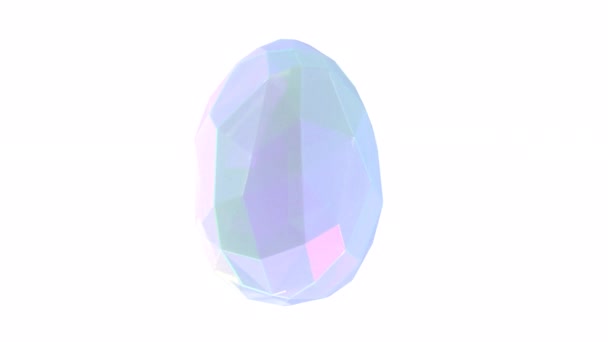Діамантове Яйце Обертає Прозорий Фон — стокове відео
