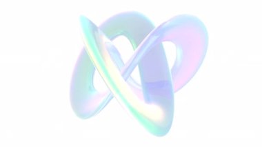 Holografik düğüm, şeffaf bir arkaplan üzerinde düğümlenir ve dikişsiz 4k döngüsü oluşturur