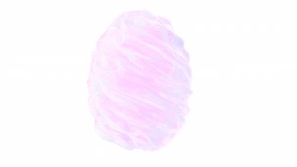 Голографічне Рожеве Яйце Обертається Прозорому Здатному Безшовно Циклувати — стокове відео