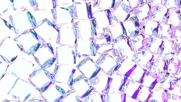 Стеклянные Кубики Падают Прозрачную Спину — стоковое видео