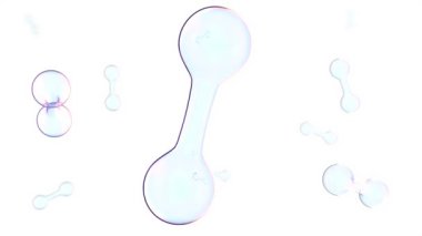 Hidrojen molekülü H2 'nin cam modeli. Dikensiz 4k döngü yapabiliyor.