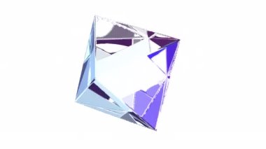 Şeffaf 4k üzerinde farklı cam geometrik şekillerin şekli