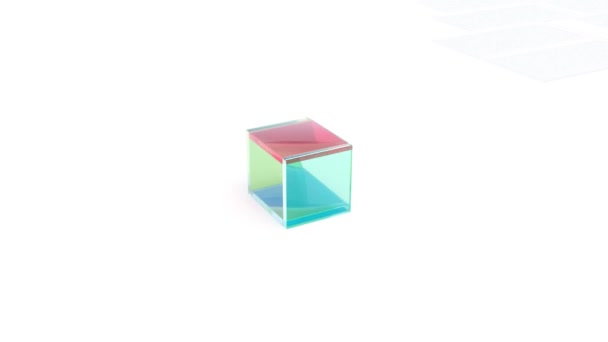 Kolorowe Pudełka Zamarznięte Szkło Intro Stanie Pętli Bezszwowe — Wideo stockowe