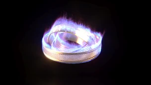 Blue Fire Rings Intro Able Loop Seamless Stock Video