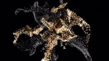 Şeffaf sırt 4K üzerinde altın siyah sıvılar