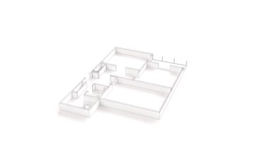 Beyaz oda mimarların 4k eğitimi için animasyon çiziyor