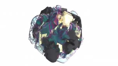 Soyut altın top, dikişsiz 4k döngü yapabiliyor.