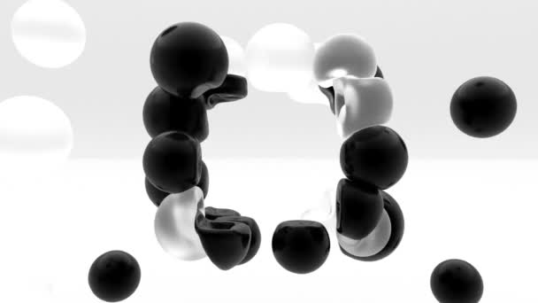 灰背4K上的黑色和雾状玻璃软球 — 图库视频影像