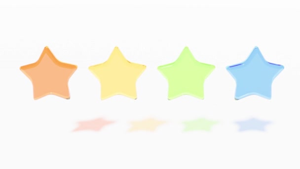 Stjärnor Symbol För Seger Spelet Färg Glas Rotera Kunna Loop — Stockvideo