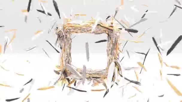 Altın Gümüşü Siyah Molozlar Bir Araya Toplanır Birlikte Uçar — Stok video
