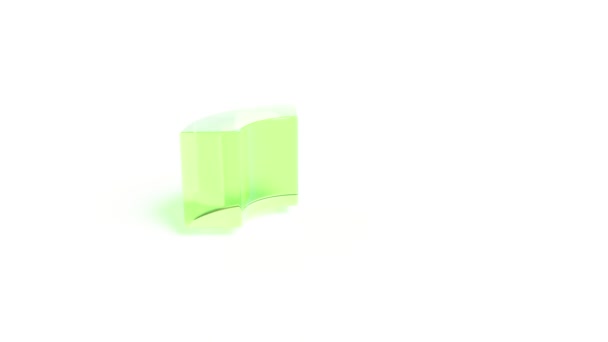 Colore Grafico Torta Vetro Composto Quattro Segmenti Sono Intro Luminoso — Video Stock